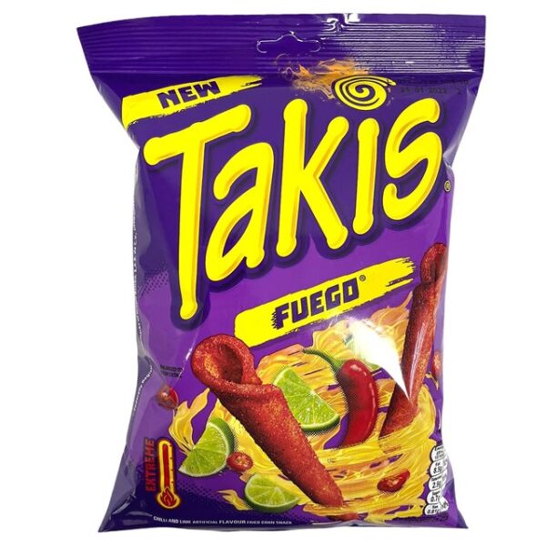 TAKIS FUEGO CHILLI & LIME CORN SNACK 180g (10 Pack)
