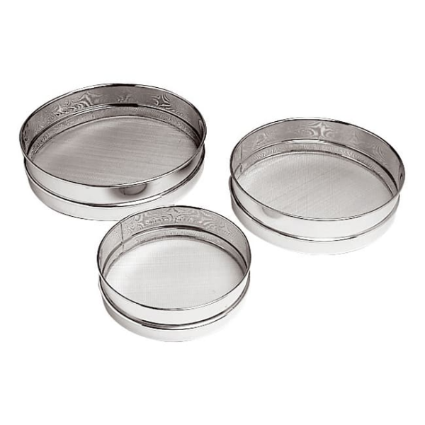 Tamis à farine en inox, maille inox