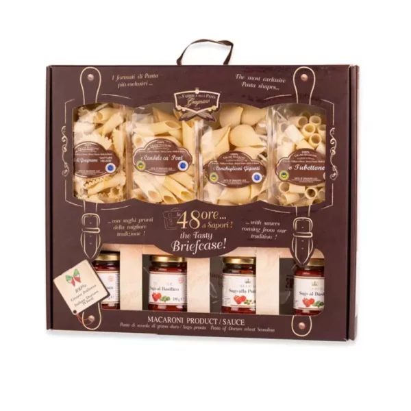 Tasty 48 Hours Gift Box with Pasta di Gragnano IGP 250 gr and ready to use sauces 180 gr