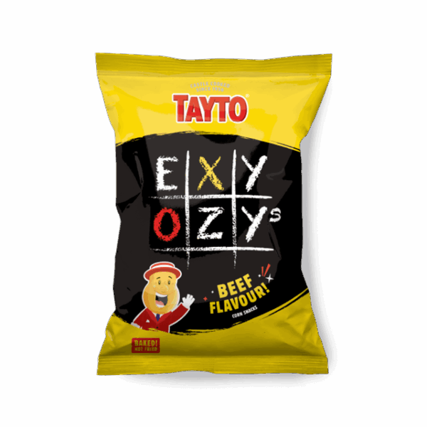 Tayto Exy Ozy's Beef Flavoured Baked Corn Snacks 80g 12 Pack