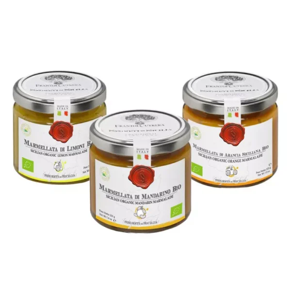 Tris Organic Jams: Orange, Mandarin and Lemon 225 g x 3