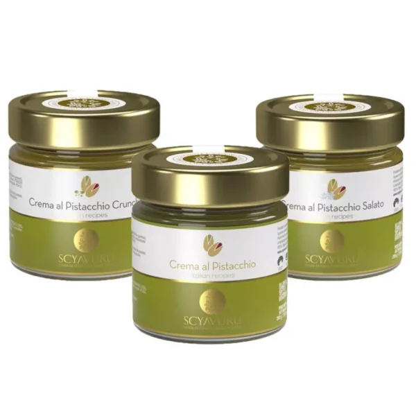 Tris Scyavuru Pistachio Cream : Classic, Salted Pistachio and Crunchy 200 g x 3