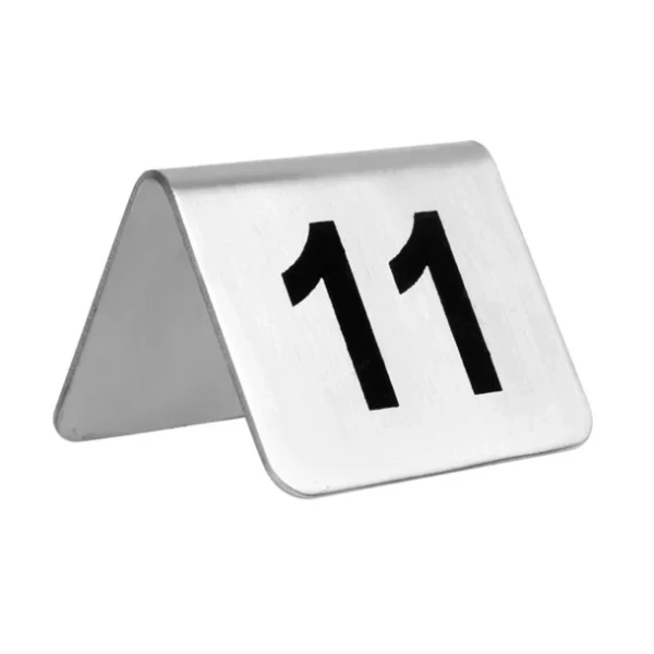 Lot de numéros de table en acier inoxydable Olympia 11-20 (Lot de 10)