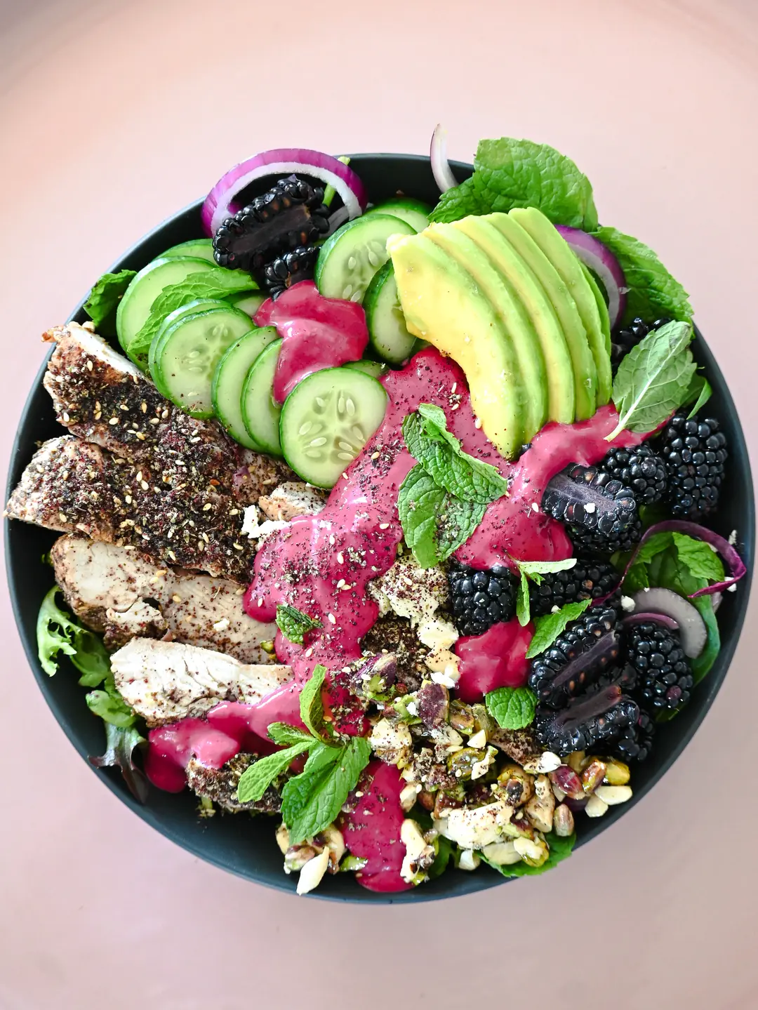 Zaatar Chicken and Blackberry Salad