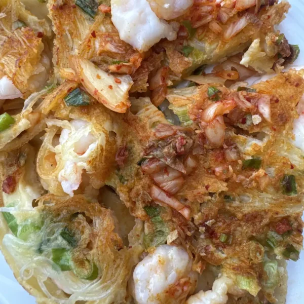 Korean Prawn and Noodle Seafood Pancake 🦐