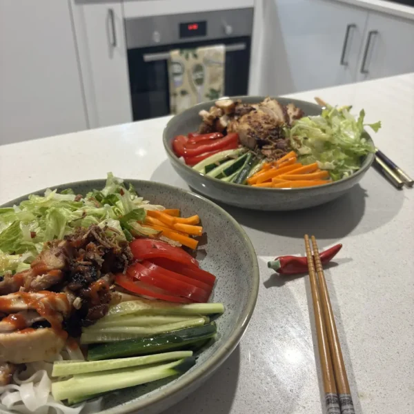 Lemongrass Chicken Noodle Bowl 🥢🌶️