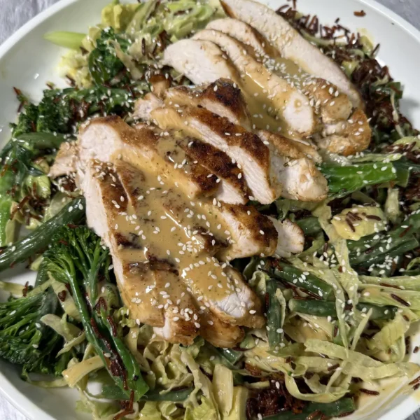 Grilled Chicken Crispy Rice Salad