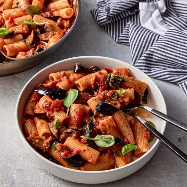 Simple Roasted Eggplant Pasta