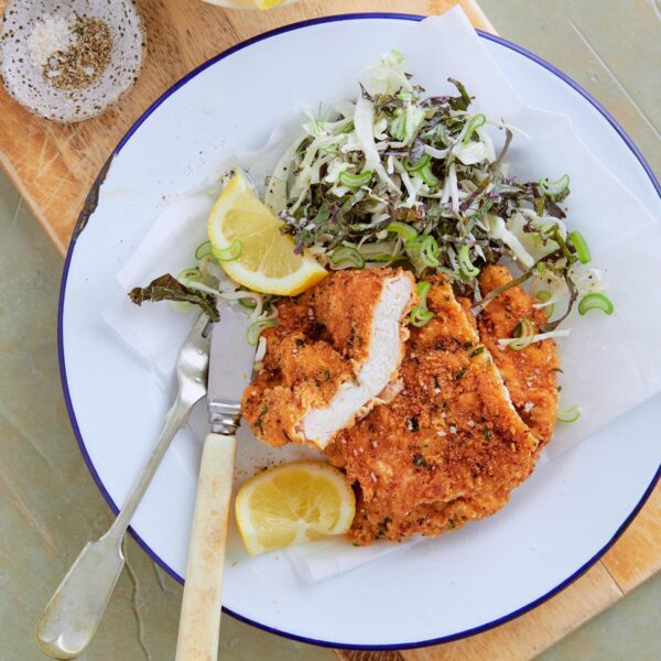 Chicken Schnitzel and Slaw