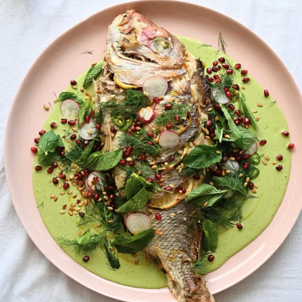 Grilled Snapper with Green Tahini