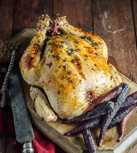 Vanilla and Maple Glazed Roast Chicken