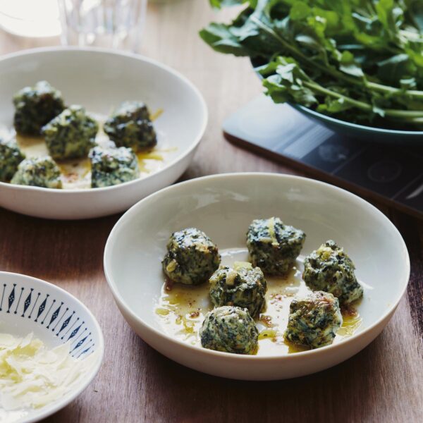 Spinach and Ricotta Dumplings in Lemon Butter Sauce