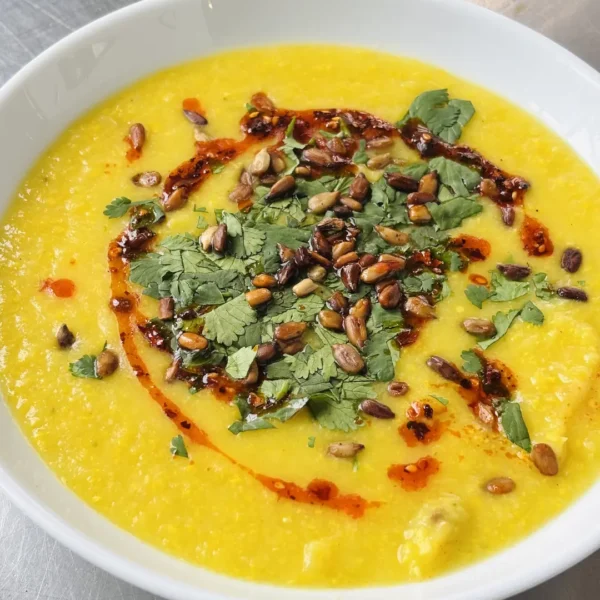 Yellow Squash, Corn and Ginger Soup