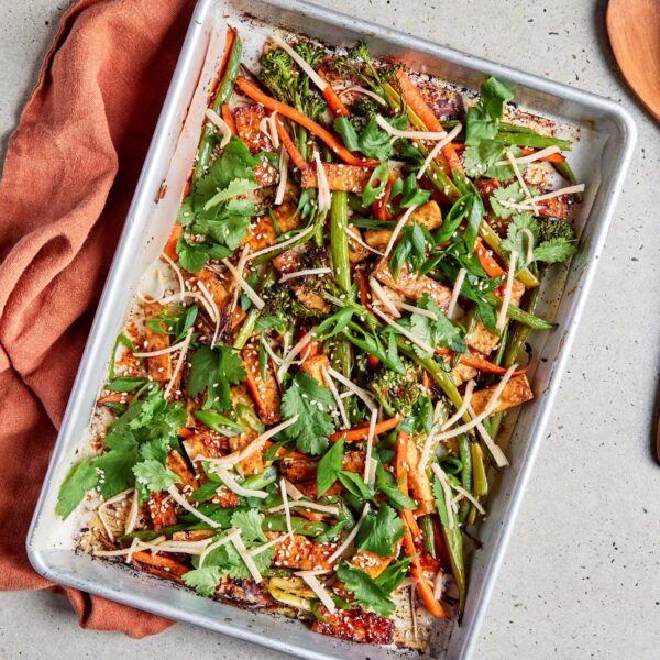 Spicy Tofu & Vegetable Tray Bake