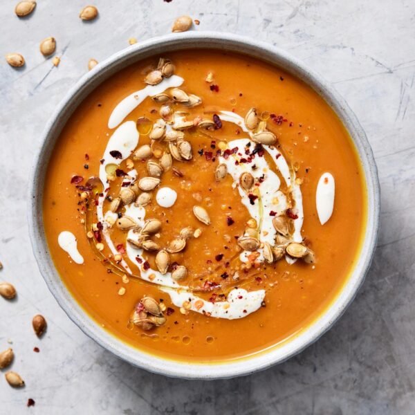 Pumpkin Soup with Crunchy Chilli Pumpkin Seeds