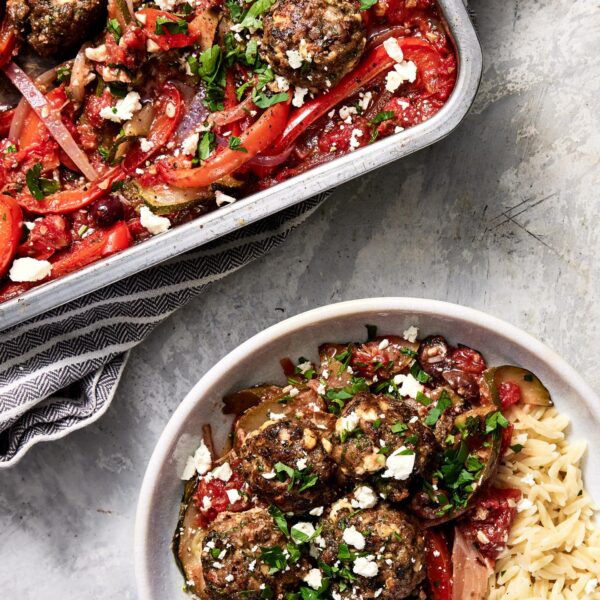 Greek Meatballs with Summer Vegetables