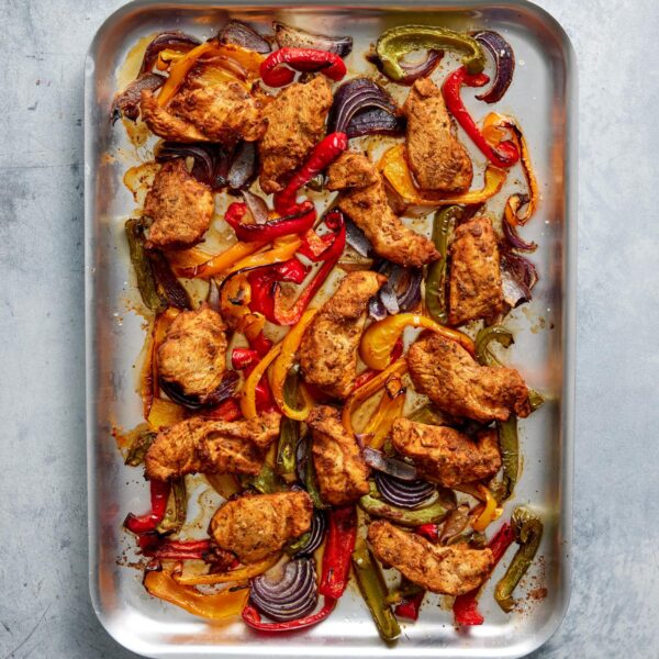 One Tray Chicken Fajitas