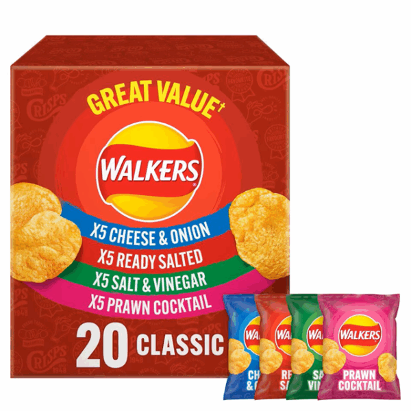 Walkers Crisps Classic Variety Pack 20 Pack