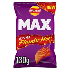 Walkers Max Extra Flamin Hot 130g 12 Pack