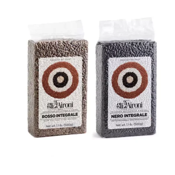 Whole Grain Rice Gli Aironi: Red and Black 500 gr x 2