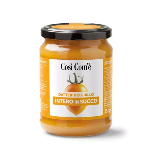 Whole Yellow Datterino tomatoes in juice 350 gr
