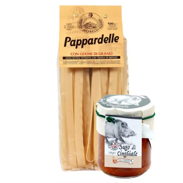 Wild Boar Ragu Pappardelle set - Pasta Morelli 500 gr and Sauce Casa Lombardi 180 gr