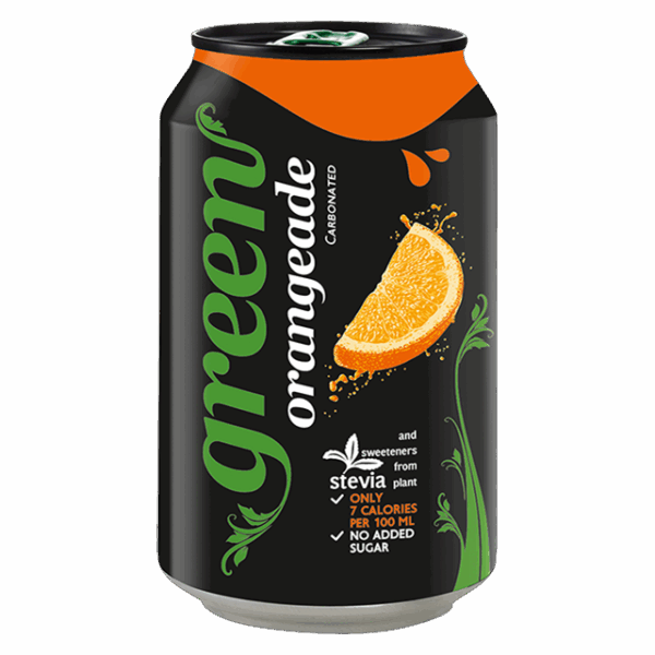 GREEN SPARKLING ORANGEADE CANS 330ML (24 PACK)