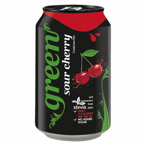 GREEN SPARKLING SOUR CHERRY CANS 330ML (24 PACK)