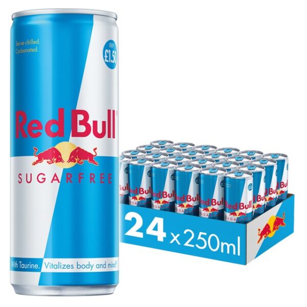 Red Bull Energy Drink Sugar Free 250ml £1.50 24 Pack