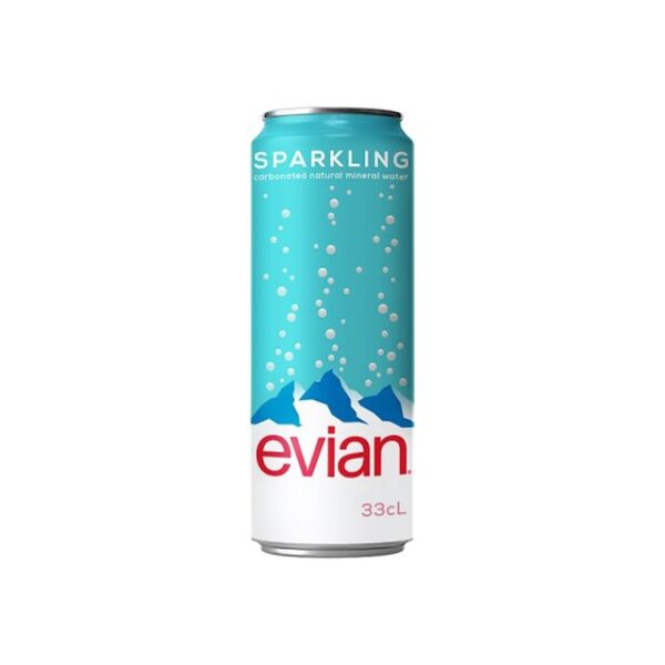 EVIAN SPARKLING WATER 330ml CAN (24 pack)