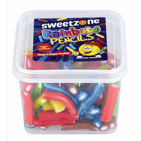 Sweetzone Tubs Rainbow Pencils 170g (24 Pack)
