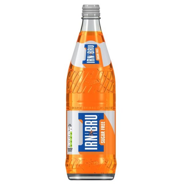 Barrs Sugar Free Irn Bru Glass Bottles 750ml (12 Pack)