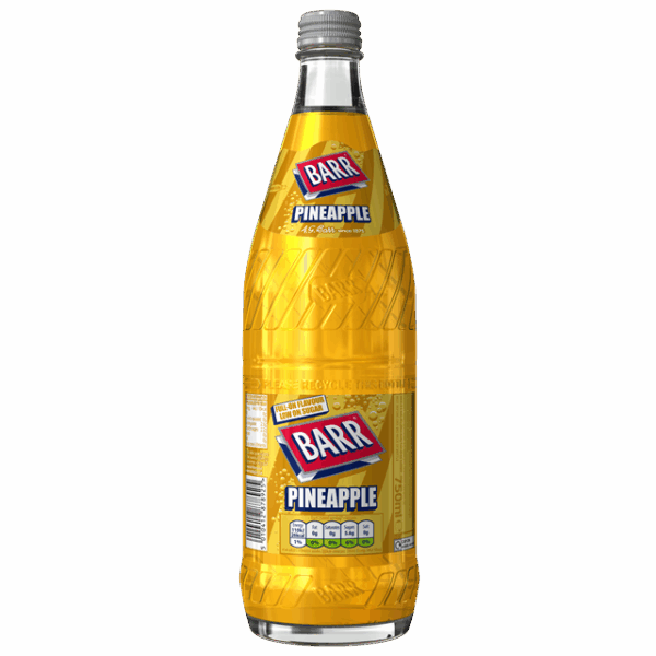 Barrs Pineapple Glass Bottles 750ml (12 Pack)