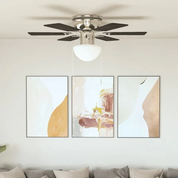 Ventilateur de plafond décoré avec lumière 82 cm Marron foncé VidaXL