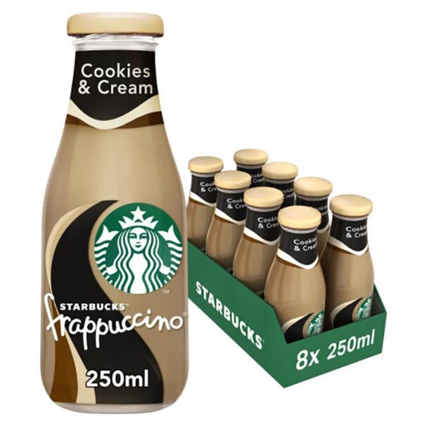 STARBUCKS FRAPPUCCINO COOKIES & CREAM GLASS 250ml (8 Pack)