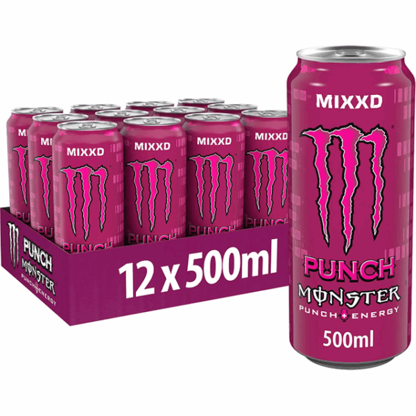 Monster Energy Drink Plain Pack Punch Mixxd 500ml (12 Pack)