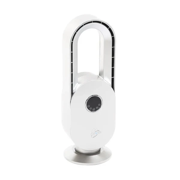 Ventilateur A Poser Sans Pale - Farelek - Silent-air Arch - 45w - Blanc Et Argent - 3 Vitesses Farelek