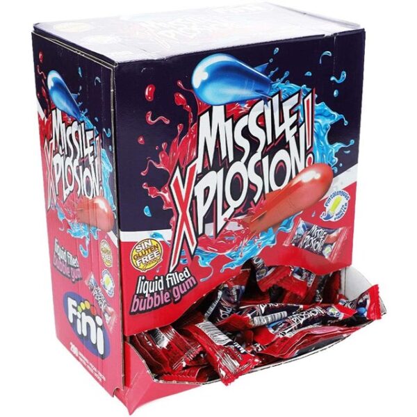 FINI MISSILE XPLOSION BUBBLE GUM 200 x 5p GLUTEN FREE