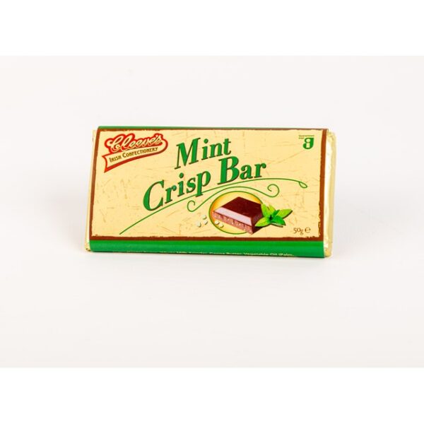 Cleeves Irish Mint Crisp Bar Milk Chocolate 50g 24 Pack