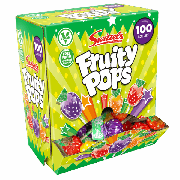 Swizzels Fruity Pops Dispenser Box 8g (100 Pack)