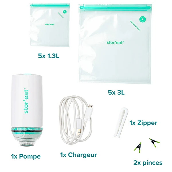 Kit pompe et sacs sous vide STOR’EAT F93867 Mastrad