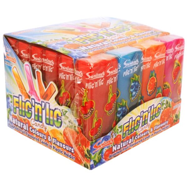 SWIZZELS FLIC N LIC ASSORTED FLAVOURS 14g (24 Pack)