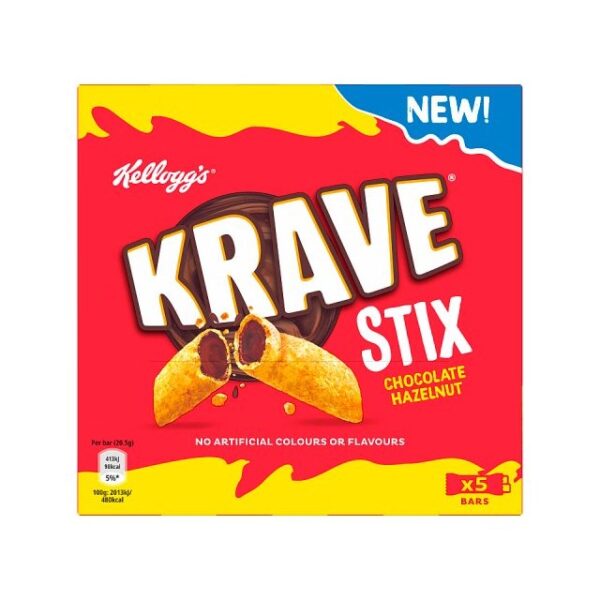 Kellogg's KRAVE Chocolate Hazelnut Stix (9 x 5 Pack)
