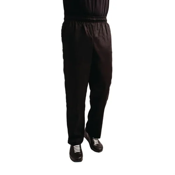 Pantalon de cuisine mixte traité au Teflon Easyfit noir