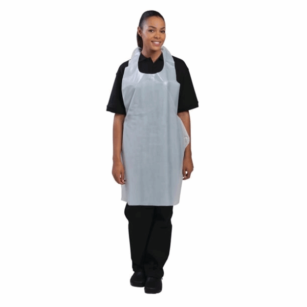 White 14.5 Micron Disposable Polyethylene Aprons (Pack of 100)