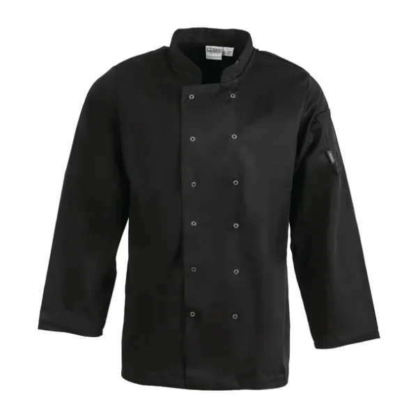 Veste de cuisine mixte Whites Vegas manches longues noire