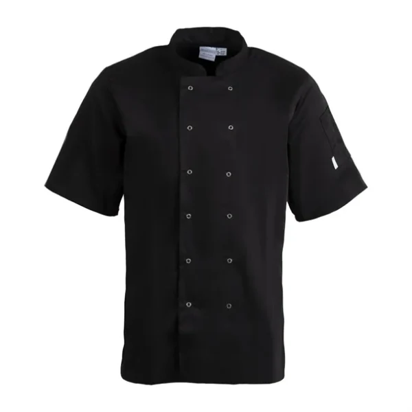 Veste de cuisine mixte Whites Vegas manches courtes noire