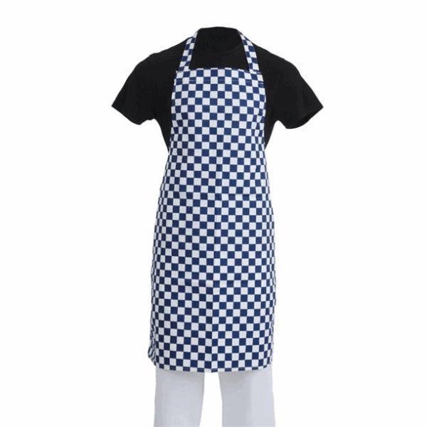 Tablier bavette Whites carreaux bleus et blancs