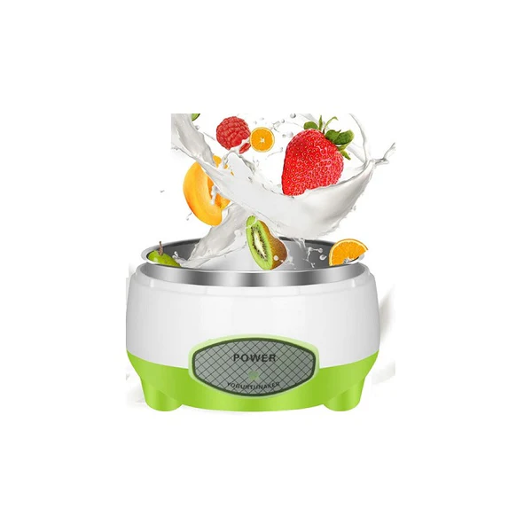 Machine à Yaourtière de 1L avec Récipient en Acier Inoxydable 15W vert blanc Vendos85