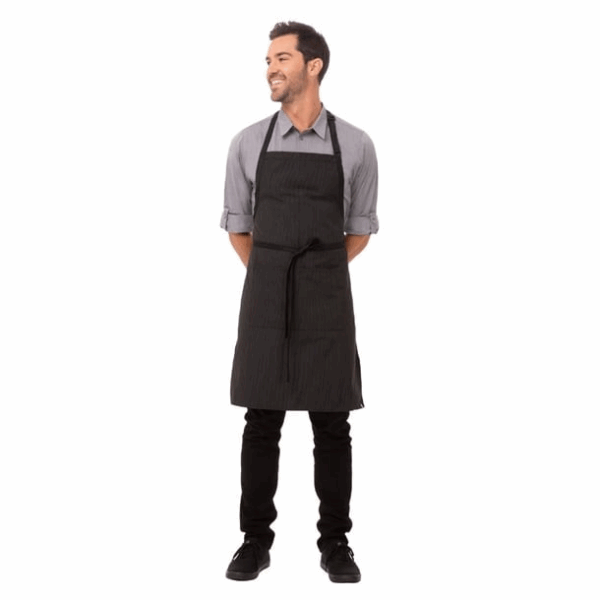 Chef Works Finely Striped Bib Apron